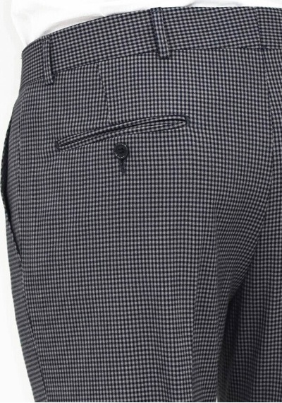 Desenli Slim Fit Koyu Gri Erkek Pantolon - Wessi Siyah