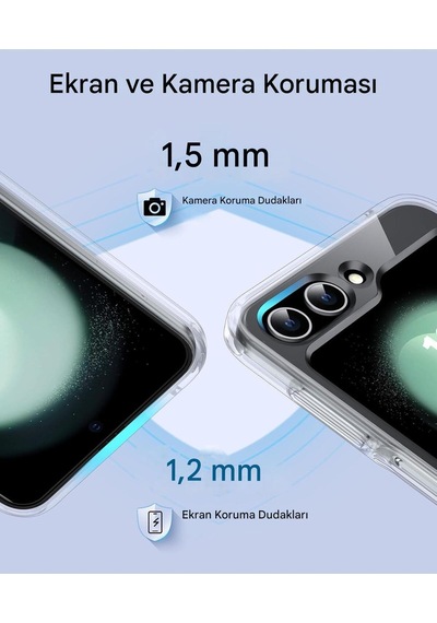 Samsung Uyumlu Z Flip 6 Şeffaf Magsafe Kılıf Safe Şeffaf