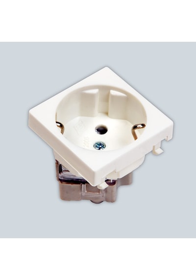 Ne-Ad 45x45 Mm Topraklı Şebek Priz Modülü 45 Derece Eğik Priz