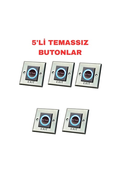 Sr-701 Temassız Kapı Açma Butonu Sıva Üstü Metal Kasalı Kızılötesi Çıkış Butonu 5 Adet