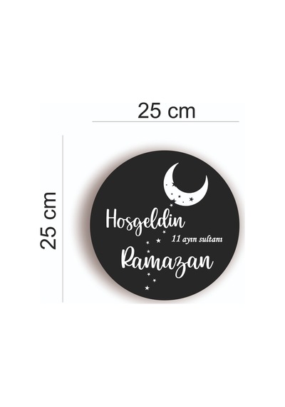 Pey Aksesuar Hoşgeldin Ramazan Kapı Süsü, Ramazan Duvar Dekoru, Ramazan Duvar Süslemesi Siyah