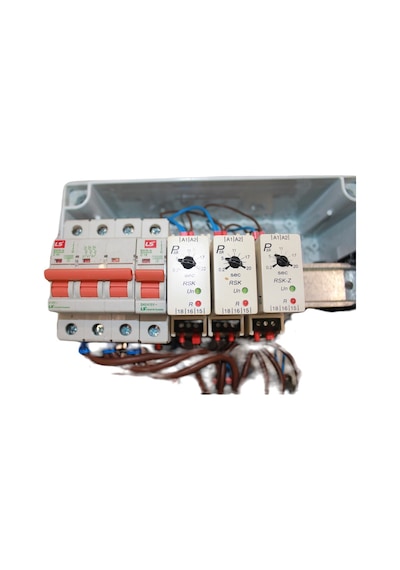 Endüstriyel Motor Kontrol Panosu 4x LS Metasol MC-22B Kontaktör Zaman Röleli IP55 Elektrik Kontrol Kutusu
