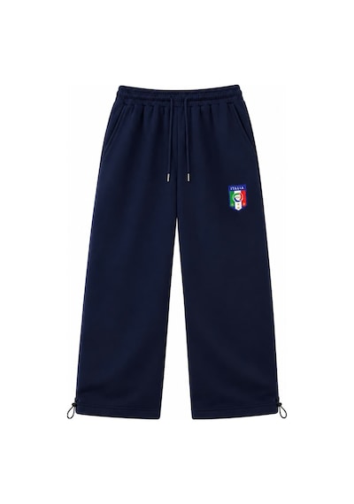 Zaee Italy Nakışlı Ayarlanabilir Paça Baggy Eşofman Altı Lacivert