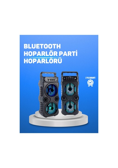 Kablosuz Led Işıklı Bluetooth Hoparlör Fm Ralu, Mikrofon Girişli