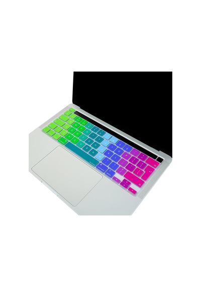 Macbook Klavye Koruyucu Avrupa İngilizce A2338 M1 M2 13 İnç A2251 A2289 A2141 16 İnç Uk Iso Ters L Enter Silikon Keyboard Cover Touch Bar Pembe Yeşil