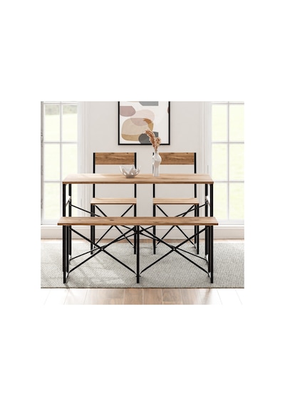 Mutfak Masası Bench Bank 120x60 Masa Set 2 Adet Sandalye Yemek