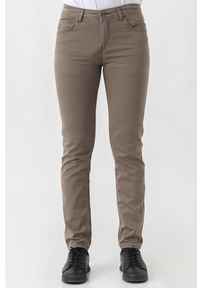 White Stone Bern J2425 Normal Fit Pamuklu Likralı 5 Cep Jean Pantolon Kahverengi