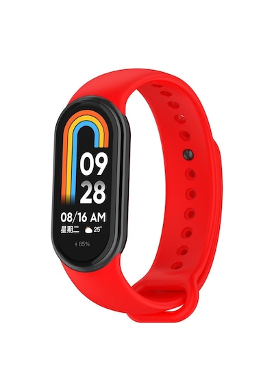 Xiaomi Mi Band 8 9 10 Uyumlu Akıllı Bileklik Silikon Kordon Kayış Kırmızı