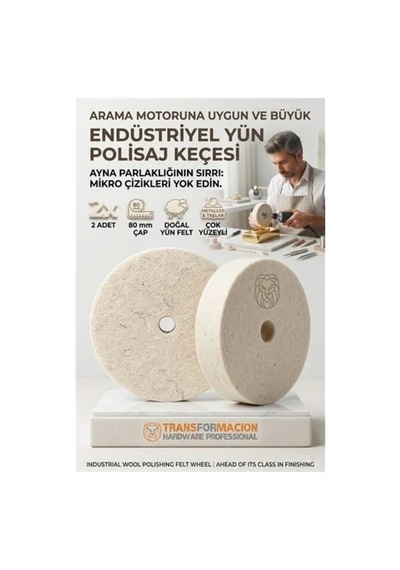 Krm 2 Li Aj Keçesi 80mm Sert Yün Disk Metal, Altın, Gümüş İçin Ayna Parlaklığı 723185 Krm