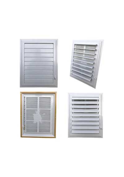 Menfez Banyo Wc Tuvalet Havalandırma Plastik Panjur Gri 45x65 Cm