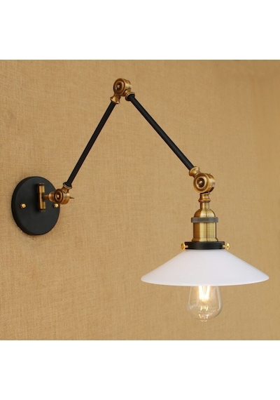 Riolight Retro Üç Mafsallı Hareketli Başlık Metal Aplik Çap: 22Cm (550639920) Siyah