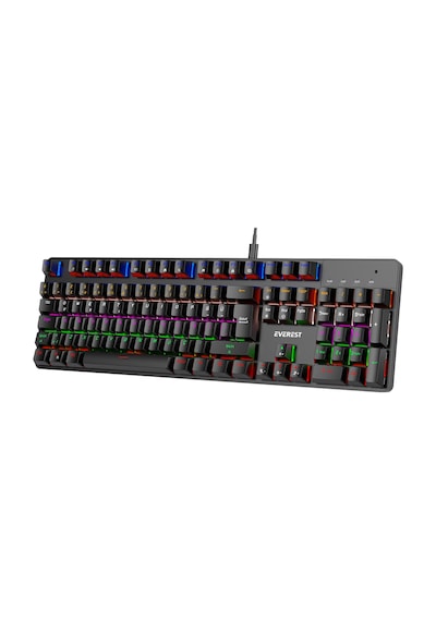 Everest Kb-mk1 Lumos Siyah Usb Rainbow Aydınlatmalı Blue Switch Full Anti-ghosting Mekanik Gaming Oyuncu Klavye