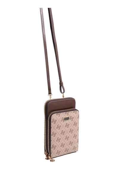 Silver Polo Sp1011 Kadın Telefon Çantası Monogram Koyu Bej-kahve