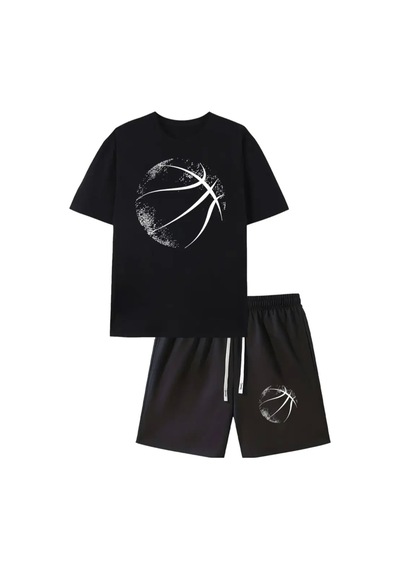 Panda Baskı Tekstil Basketbol Baskılı Özel Tasarım Oversize Tshirt Siyah