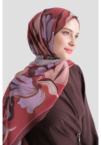 Armine Elegance Pamuk - İpek Şal As559 Bordo