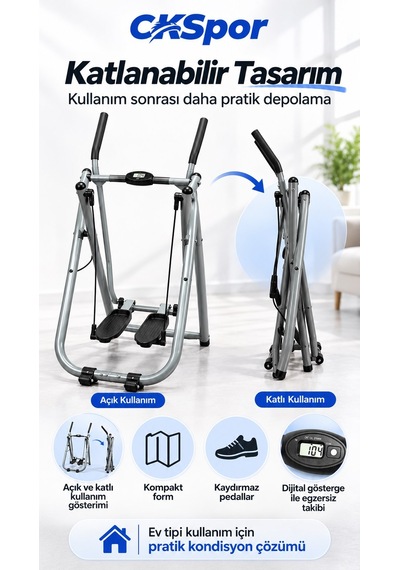 Ckspor Air Walker Katlanabilir Yürüyüş Ve Kondisyon Aleti Dijital Göstergeli