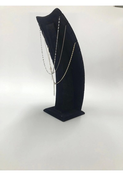 Yerli Üretim Dubai Model Süet Kumaş Siyah Renk 25/12 Cm Kolye -zincir Ayaklı Stand Çok Renkli