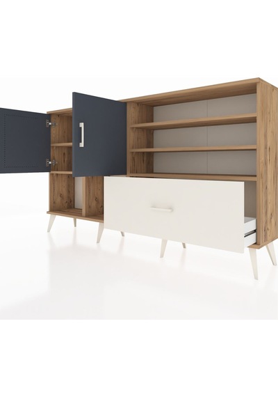Arges Konsol 7 Raflı Tek Çekmeceli 2 Kapaklı 176x30x99 Çam-antrasit/aytaşı Antrasıt/aytası - Atlas Çam Arges Konsol 7 Raflı Tek Çekmeceli 2 Kapaklı 176x30x99 Çam-antrasit/aytaşı Antrasıt/aytası - Atlas Çam
