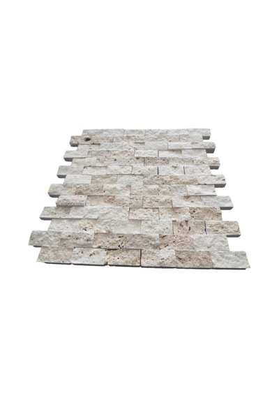 Klasık Traverten Patlatma Taş 2.5X5 Cm Fileli