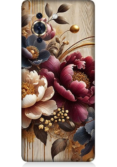 Huaweı Nova 10 Uyumlu Ahşap Üzerinde Gölge Çiçekler Desenli Silikon Kılıf Çok Renkli