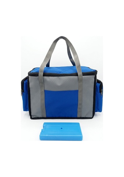 Newbag Yandan Cep Yalıtımlı Soğutucu El Askılı Kamp Çanta-gri Mvi Gri - Mavi