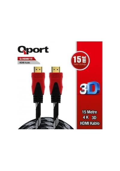 Qport Q-hdmı15 Hdmı 1.4 V Altın Uçlu Kablo 15 Mt