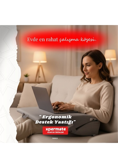 Ergonomik Destek Yastığı Baş, Sırt, Bel Ve Bacak Desteği Gri
