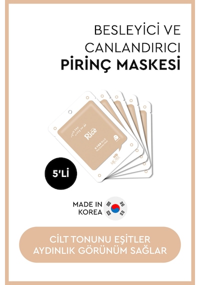 On Rice Extract Mask - Pirinç Özlü Yüz Maskesi 5'li