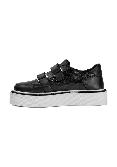 Ayakkabı Fuarı Elit Dk34119 Kadın Hakiki Deri Klasik Sneaker Antrasit