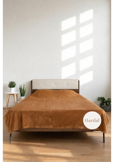 Welsoft Çift Kişilik Battaniye 200x220 Cm Hardal Hardal
