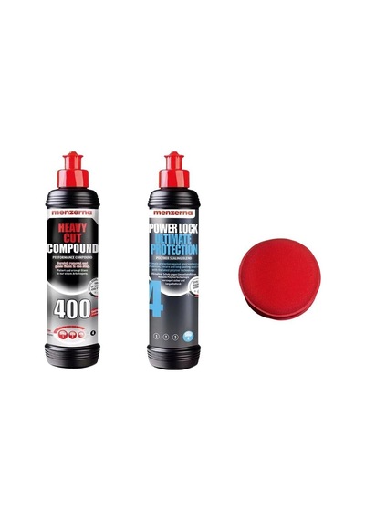Menzerna 400 Heavy Cut Compound + Power Lock Ultimate Protection 250 Ml 2'li Set Kalın Pasta Ve Boya Koruma Profesyonel Oto Detay Seti