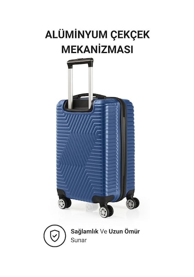 G&d Polo Suitcase Abs Kabin Ve Büyük Boy Çivit Mavi 2'li Valiz Seti 600.05-set-bk Mavi