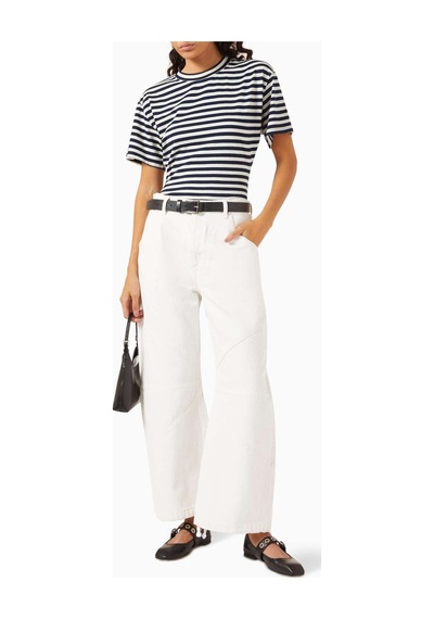 Eb Denim Freddy Barrel - Leg Cropped Jean - - Rahat Denim Kumaş İle Modern Kesim Beyaz