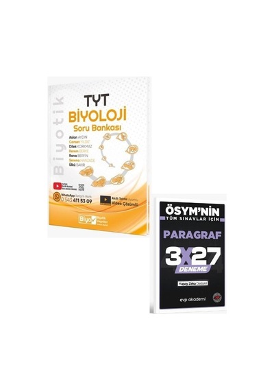 2027 Biyotik 2027 Tyt Biyoloji Biyotik Soru Bankası+ Evp Akademi Paragraf