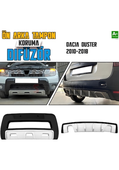 S-dizayn Dacia Duster Ön Ve Arka Tampon Koruma Difüzör Seti 2010-2018 A+ Kalite