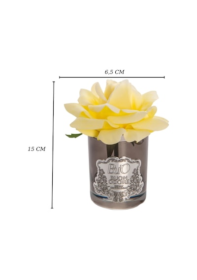 Füme Cam Silver Tek Gül Luxury Home Perfume Çiçek