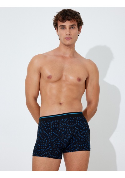 Koton 3'lü Boxer Seti Slogan Baskılı Çok Renkli Pamuklu Siyah 5wlm90029mk Siyah