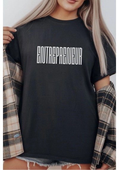 Freedom Store Unisex Oversize 24/1 Penye Dtf Baskılı Tişört - Dtf297 Siyah