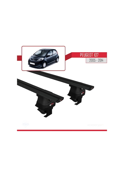 Peugeot 107 2005-2014 Arası İle Uyumlu Ace-4 Ara Atkı Tavan Barı Siyah