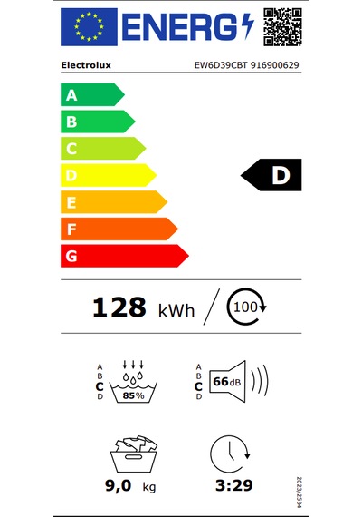 Electrolux EW6D39CBT 600 Serisi Gentlecare 118 L XXL Tamburlu 9 KG Isı Pompalı Inverter Kurutma Makinesi