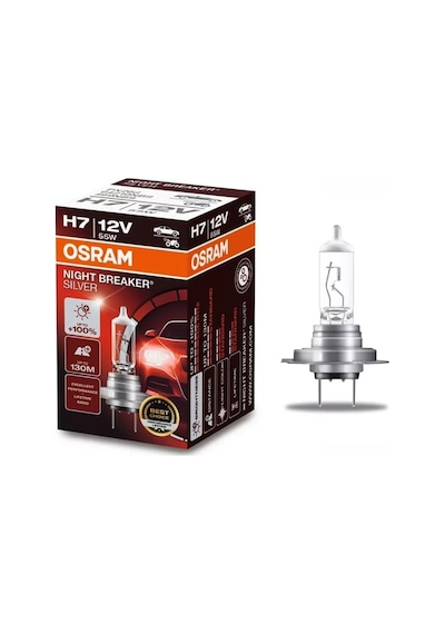 Osram 12v H7 Ampul 55w +%100 Parlak Işık +130 Metre Fazla Görüş Nıght Breke Sılver