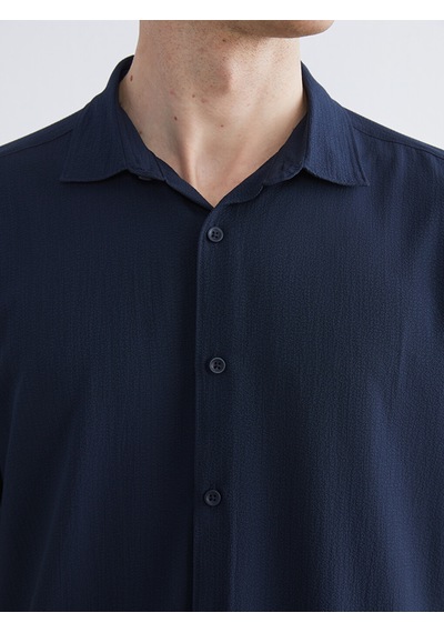 Lcw Vision Lacivert Regular Fit Kısa Kollu Erkek Gömlek