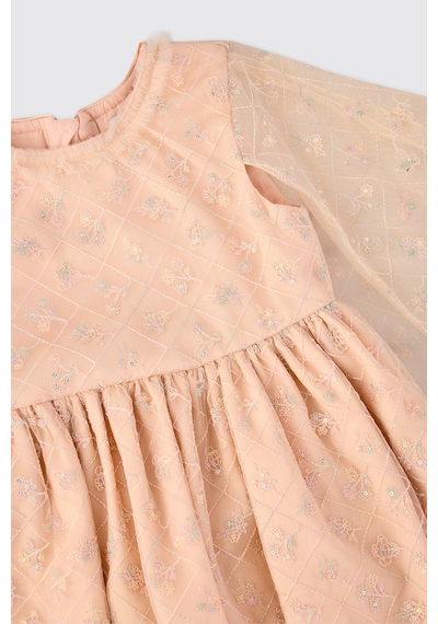 Panço Kız Çocuk Pelerinli Somon Parti Elbisesi 2521gk94014 Pembe