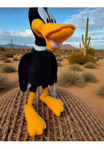 Sevimli Eğlenceli Peluş Oyuncak Duffy Duck 25 Cm Uyku Arkadaşım Siyah
