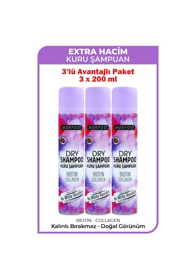 Kuru Şampuan Extra Hacim 200 Ml 3 Adet