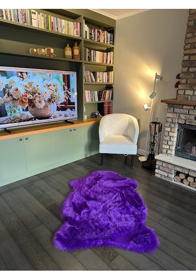 A Post Mor Yumuşak Dokulu Peluş Halı Tek Kafa Post
