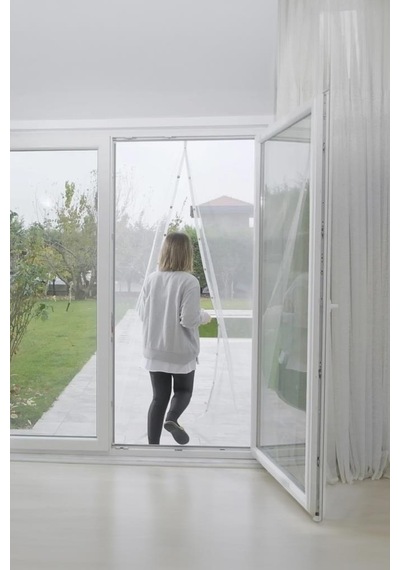 Forvet Çift Kanat Cırtlı Sineklik Kapı Seti 2 Ad. 65x220 Cm + 5.6 Metre Bant Ve Mıknatıs Hediyeli