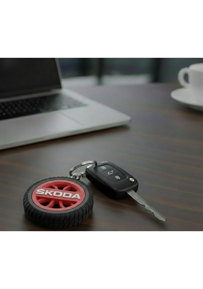 Skoda Uyumlu Özel Tasarım Anahtarlık - Premium Hafif Ve Dayanıklı Kırmızı