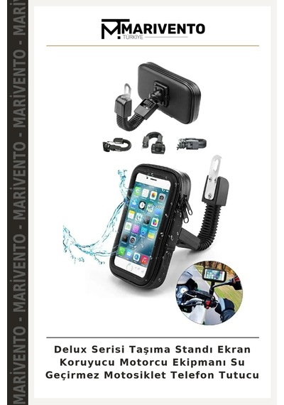 Delux Serisi Taşıma Standı Ekran Koruyucu Motorcu Ekipmanı Su Geçirmez Motosiklet Telefon Tutucu