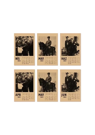Atatürk Fotoğraflı 2027 Masa Takvimi - Dikey Siyah Kraft